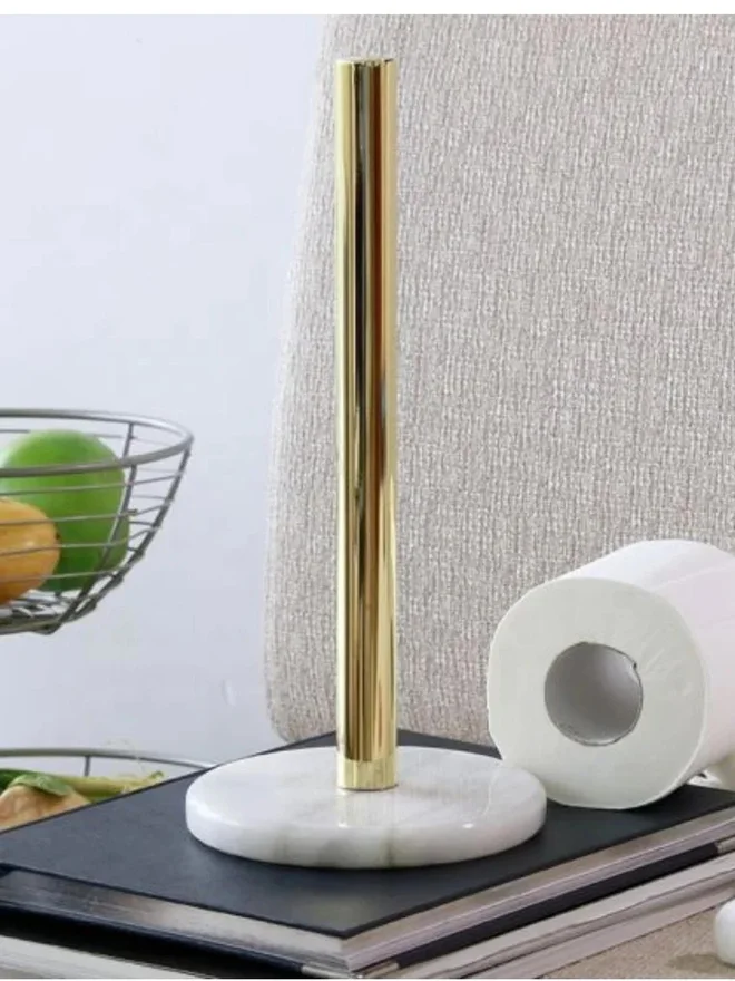 1Chase 1CHASE Gold Paper Tissue Towel Holder with Marble Base